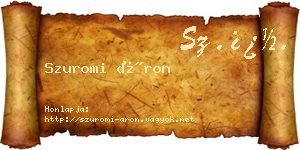 Szuromi Áron névjegykártya