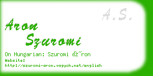 aron szuromi business card